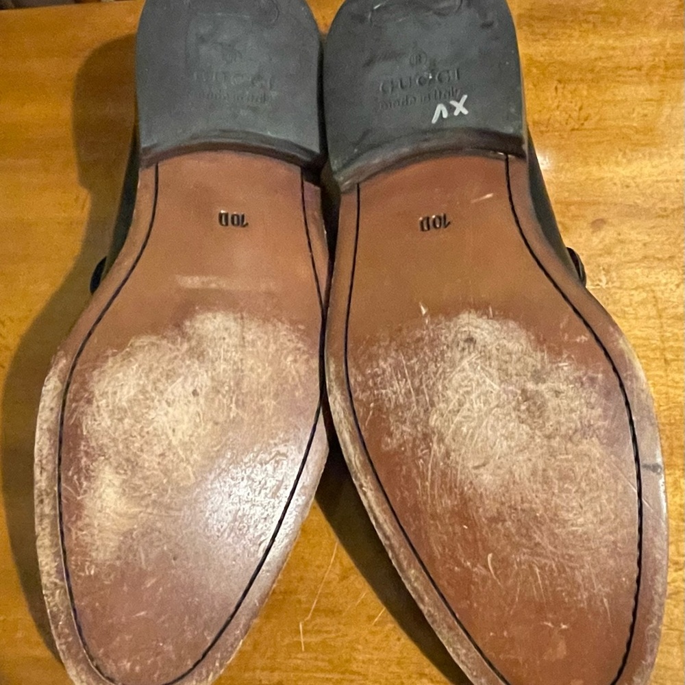 Men's GUCCI classic black leather slip-on loafers. 10D. *EUC* Quiet Luxury - Picture 9 of 13